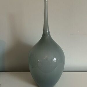 Elegant Tall Gray Glass Vase